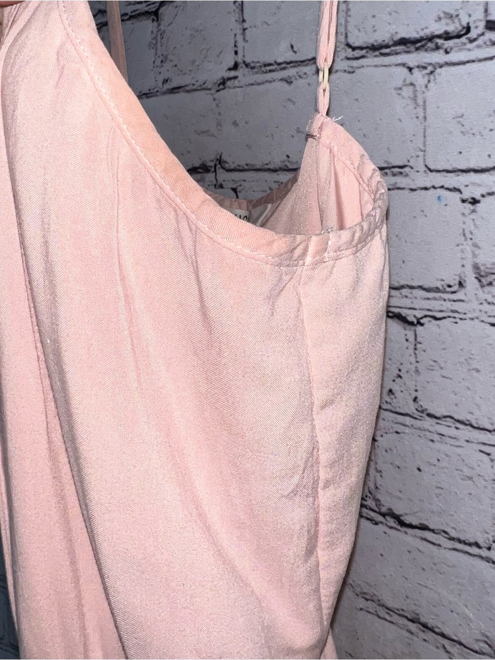 Jack by BB Dakota Finella Light Pink Tiered Mini Dress With Pearl Button Medium - Picture 6 of 12